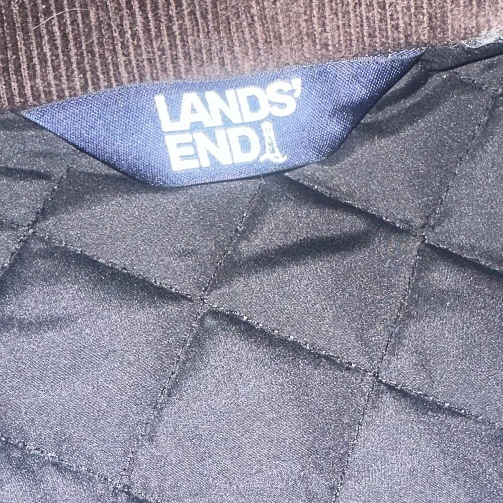 Lands' End Black Quilted Barn Chore Jacket Womens Size XL
